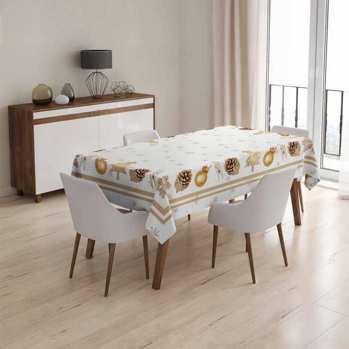 Hermia Mantel Blanco 160x220 cm 100% Poliéster Elegante y Versátil para Experiencia Gastronómica Sofisticada